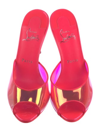Christian Louboutin PVC Leather Trim Embellishment Slides