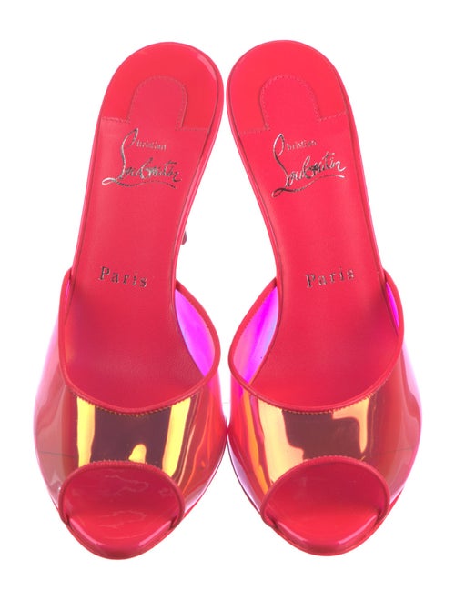 Christian Louboutin PVC Leather Trim Embellishment Slides