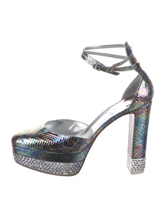 Christian Louboutin Snakeskin D'Orsay Pumps