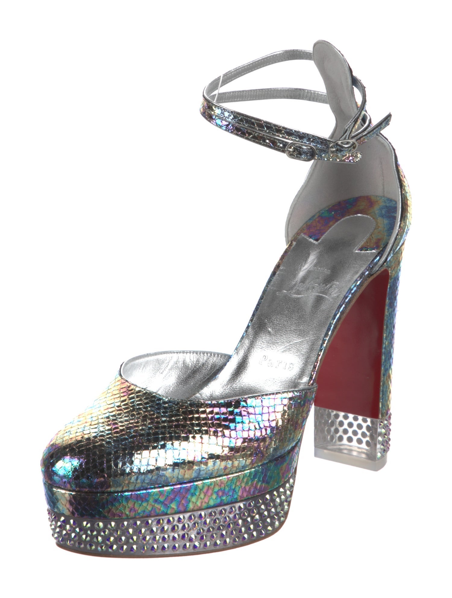 Christian Louboutin Snakeskin D'Orsay Pumps