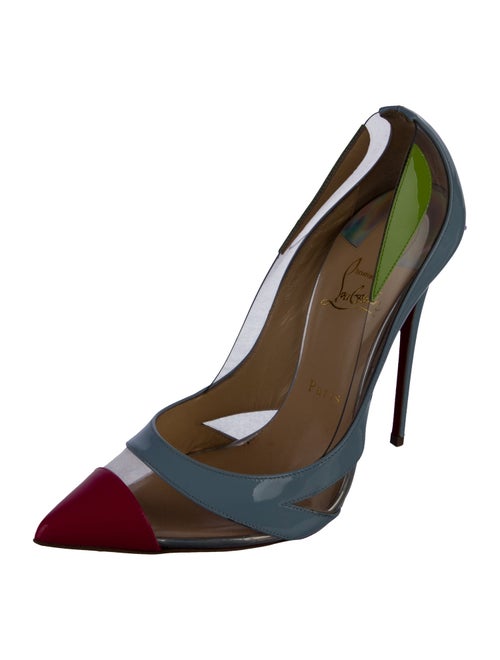 Christian Louboutin Patent Leather Colorblock Pattern Pumps