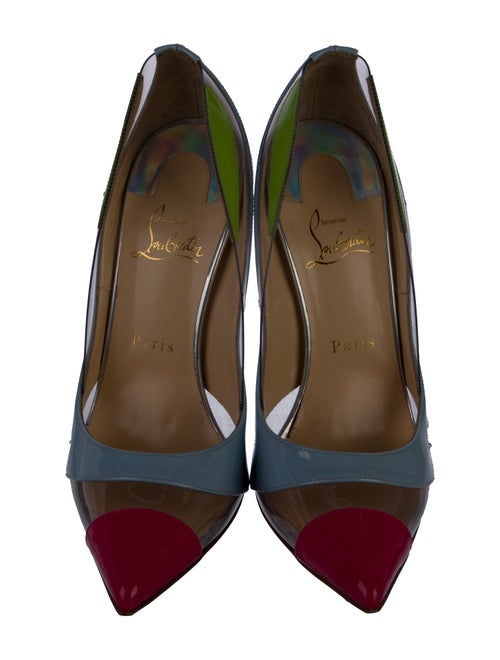 Christian Louboutin Patent Leather Colorblock Pattern Pumps
