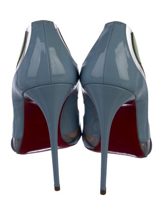 Christian Louboutin Patent Leather Colorblock Pattern Pumps