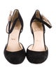 Christian Louboutin Suede Fur Trim D'Orsay Pumps