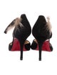 Christian Louboutin Suede Fur Trim D'Orsay Pumps