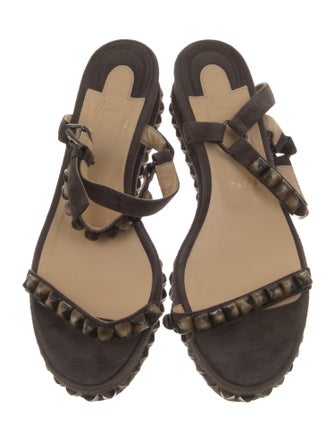 Christian Louboutin Suede Studded Accents Espadrilles
