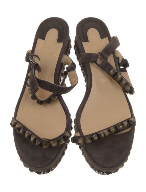 Christian Louboutin Suede Studded Accents Espadrilles