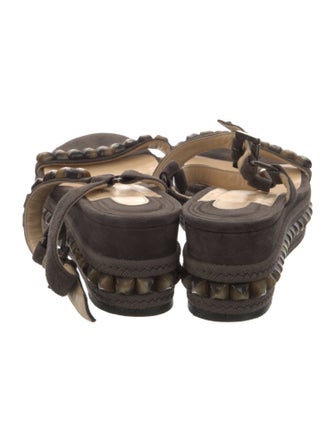 Christian Louboutin Suede Studded Accents Espadrilles