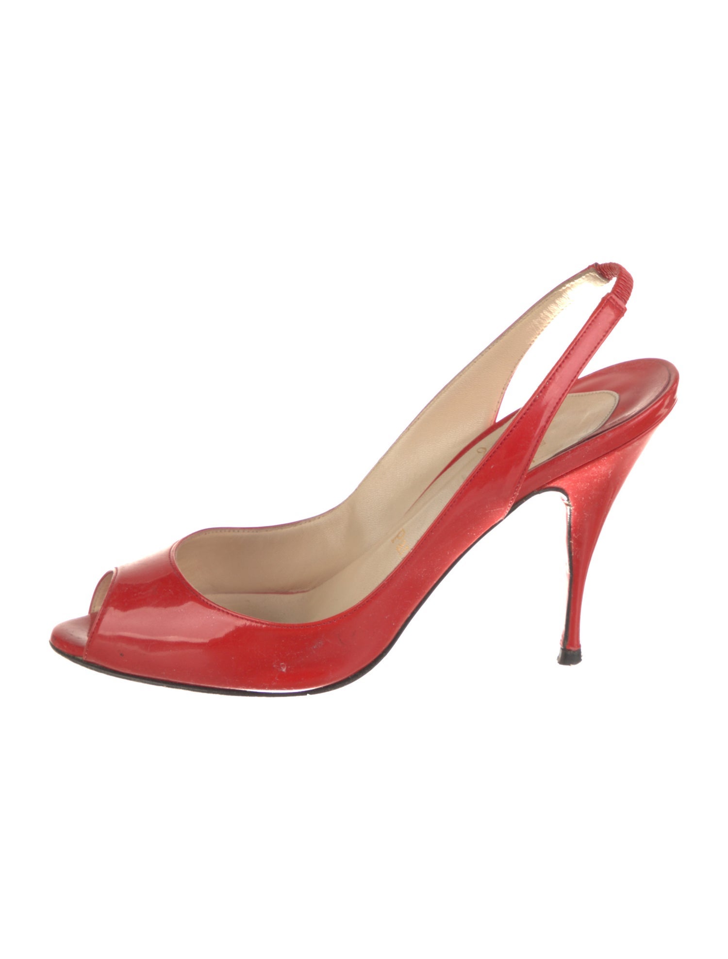 Christian Louboutin Patent Leather Slingback Sandals