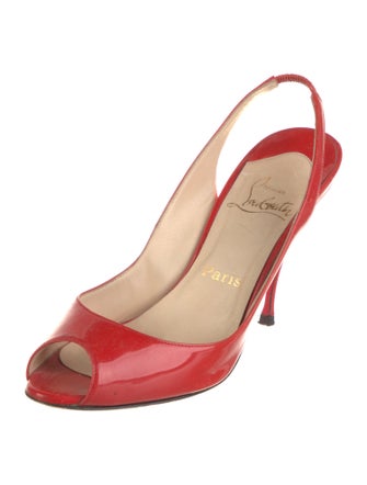 Christian Louboutin Patent Leather Slingback Sandals