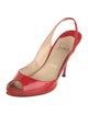 Christian Louboutin Patent Leather Slingback Sandals