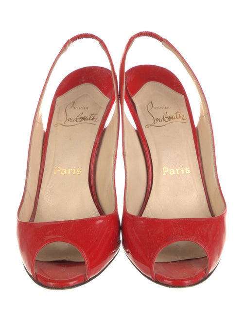 Christian Louboutin Patent Leather Slingback Sandals