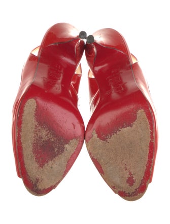 Christian Louboutin Patent Leather Slingback Sandals