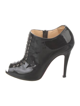 Christian Louboutin Patent Leather Lace-Up Boots