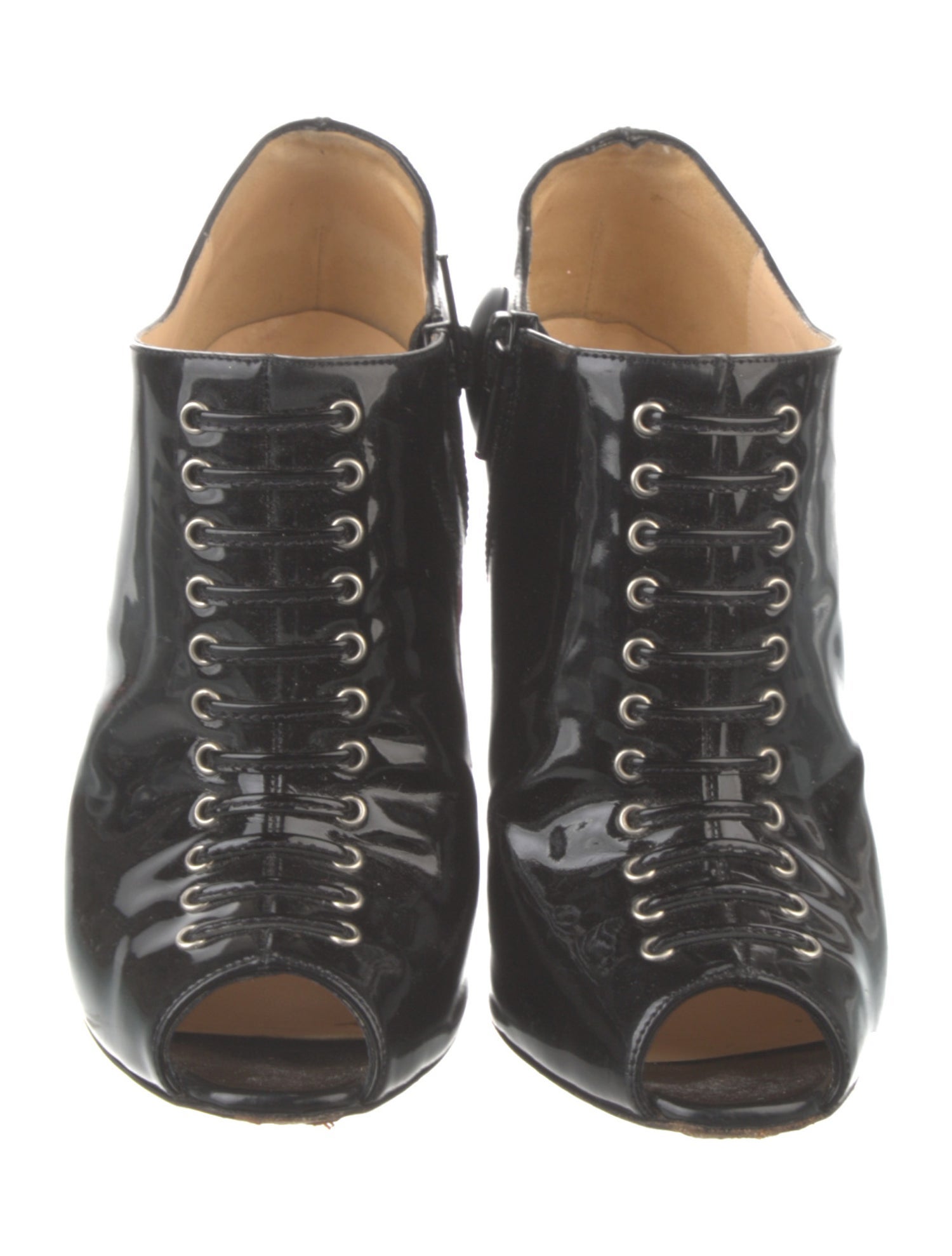 Christian Louboutin Patent Leather Lace-Up Boots