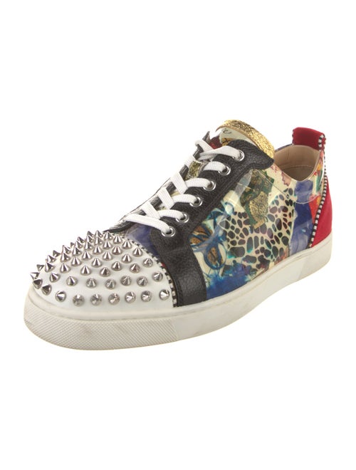 Christian Louboutin Spike Accents Patent Leather Sneakers
