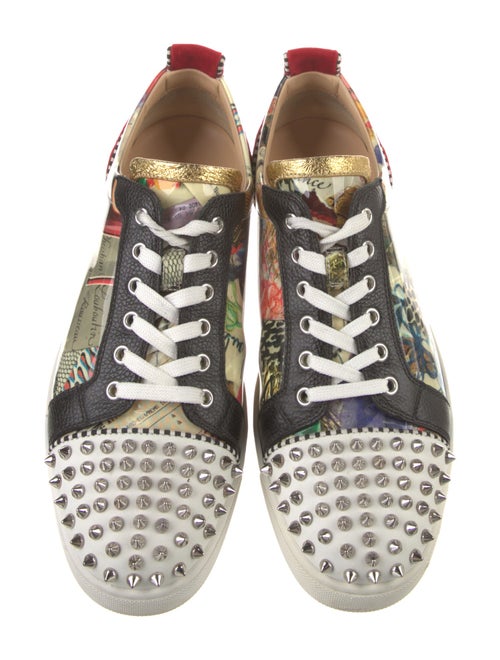 Christian Louboutin Spike Accents Patent Leather Sneakers