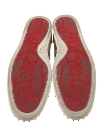 Christian Louboutin Spike Accents Patent Leather Sneakers