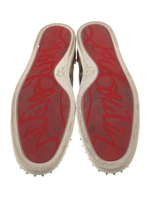 Christian Louboutin Spike Accents Patent Leather Sneakers