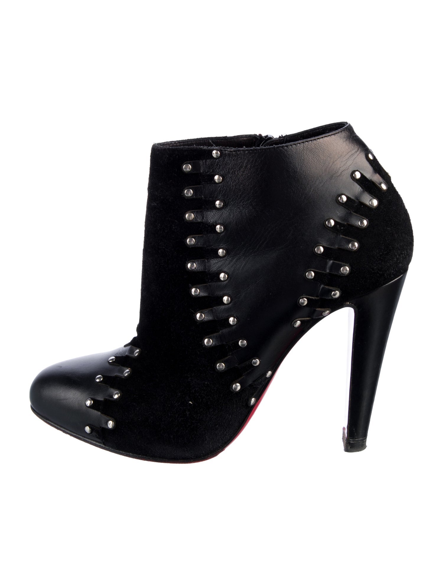 Christian Louboutin Leather Studded Accents Boots