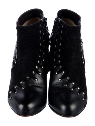 Christian Louboutin Leather Studded Accents Boots