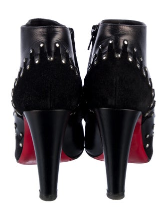Christian Louboutin Leather Studded Accents Boots