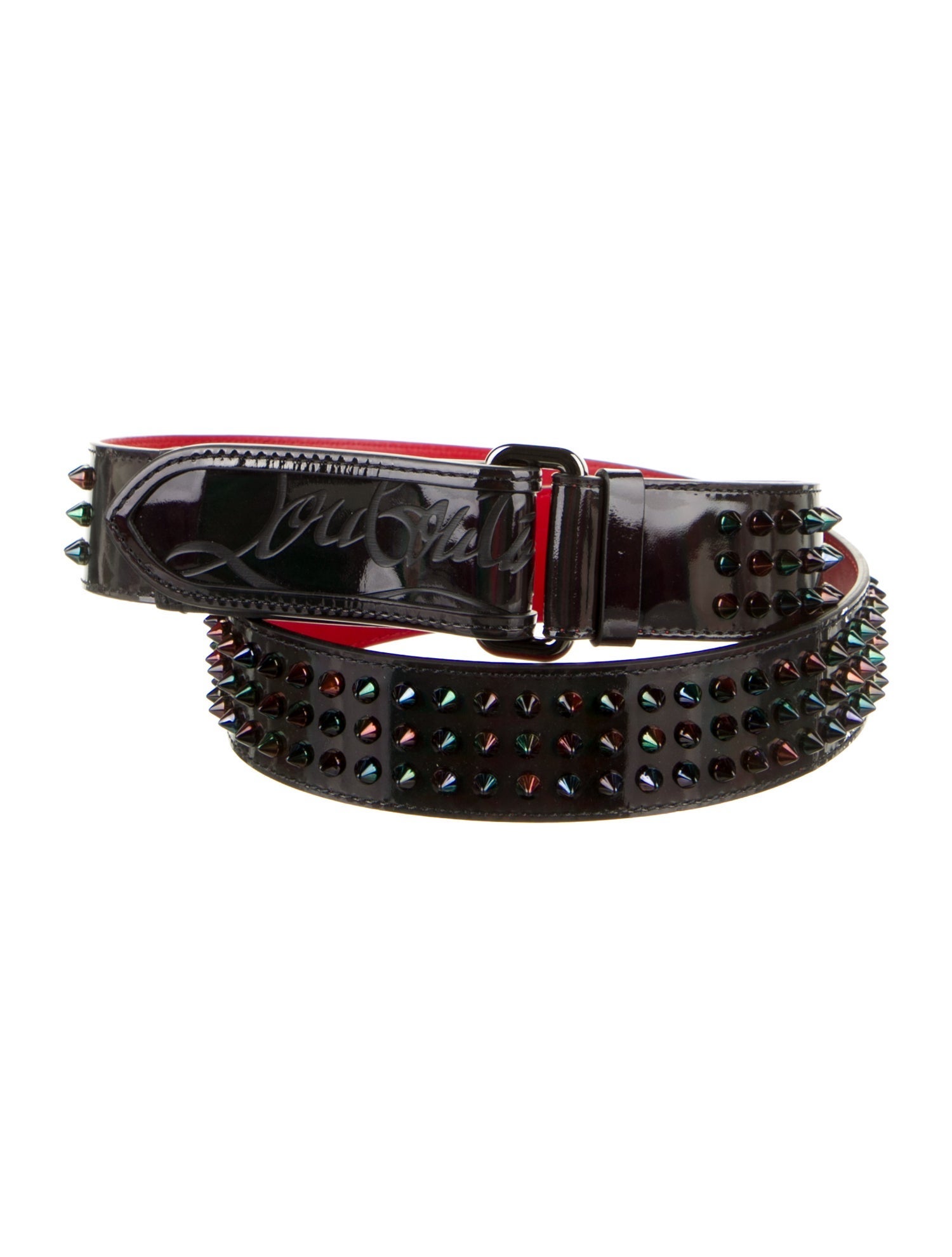 Christian Louboutin Patent Leather Studded Accents Belt