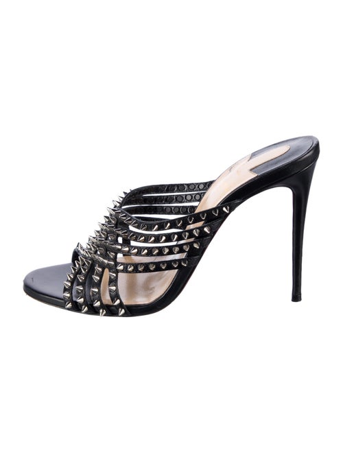 Christian Louboutin Spike Accents Leather Slides