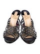 Christian Louboutin Spike Accents Leather Slides