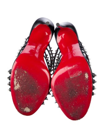 Christian Louboutin Spike Accents Leather Slides