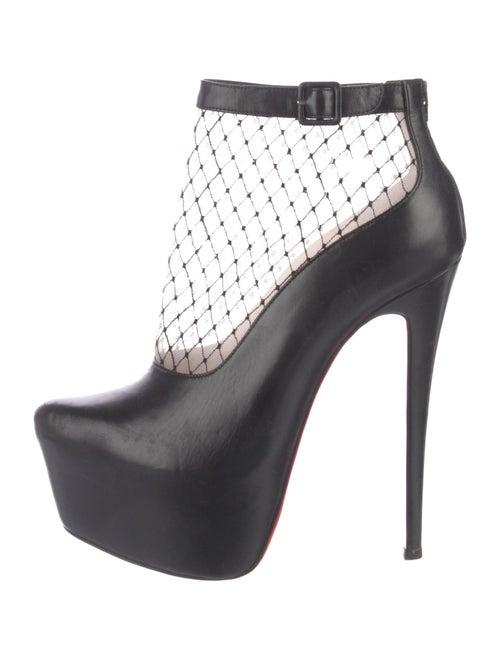Christian Louboutin Leather Mesh Accents Boots