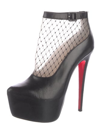 Christian Louboutin Leather Mesh Accents Boots