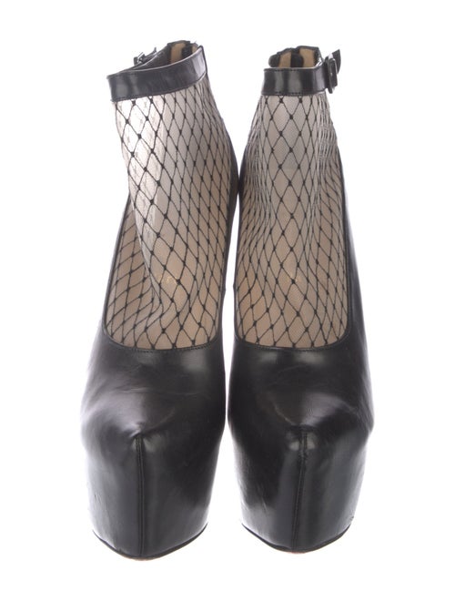 Christian Louboutin Leather Mesh Accents Boots