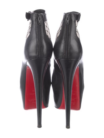 Christian Louboutin Leather Mesh Accents Boots