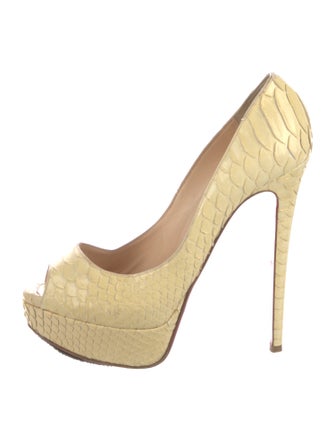 Christian Louboutin Python Animal Print Pumps