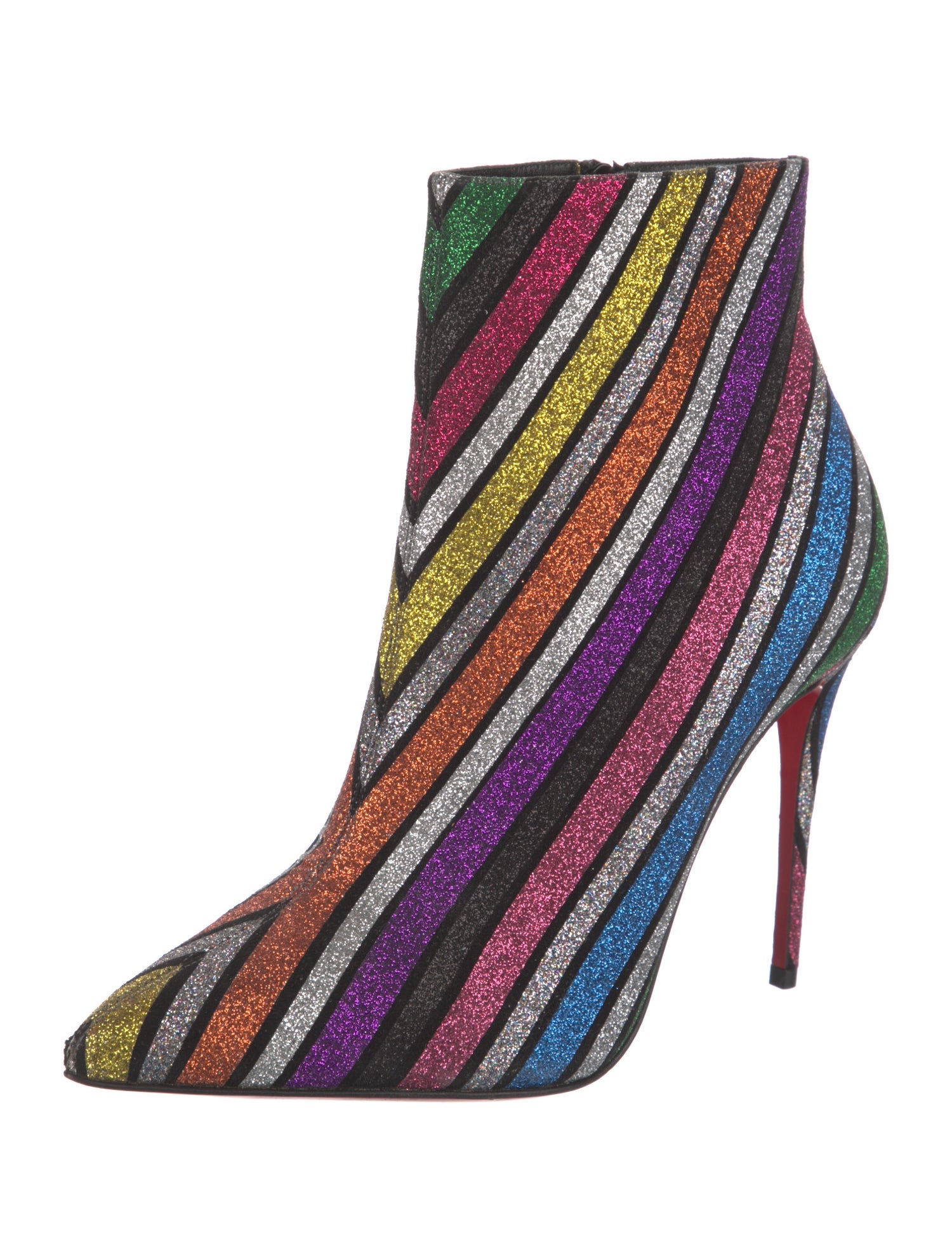 Christian Louboutin Glitter Colorblock Pattern Sock Boots