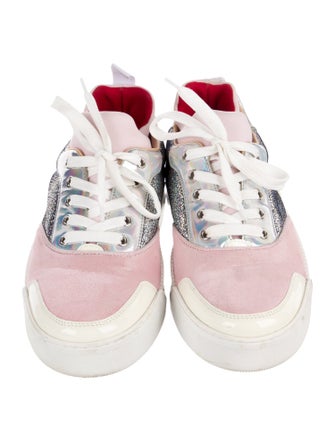 Christian Louboutin Leather Colorblock Pattern Athletic Sneakers