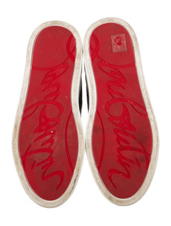 Christian Louboutin Leather Colorblock Pattern Athletic Sneakers