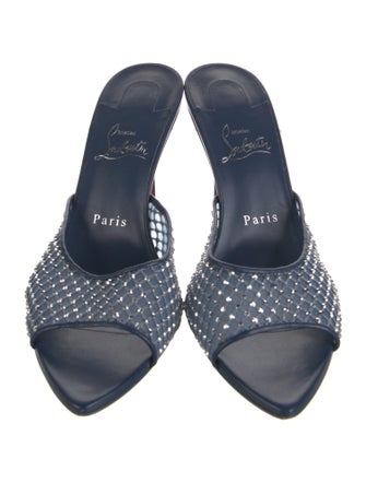 Christian Louboutin PVC Crystal Embellishments Slides