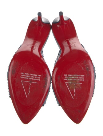 Christian Louboutin PVC Crystal Embellishments Slides