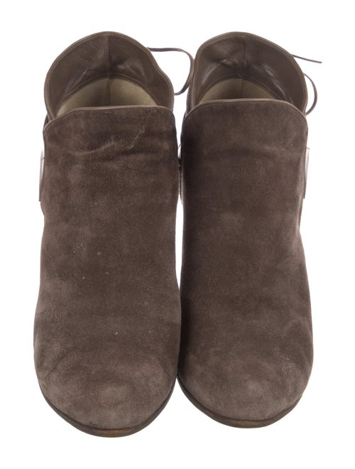 Christian Louboutin Suede Leather Trim Embellishment Lace-Up Boots