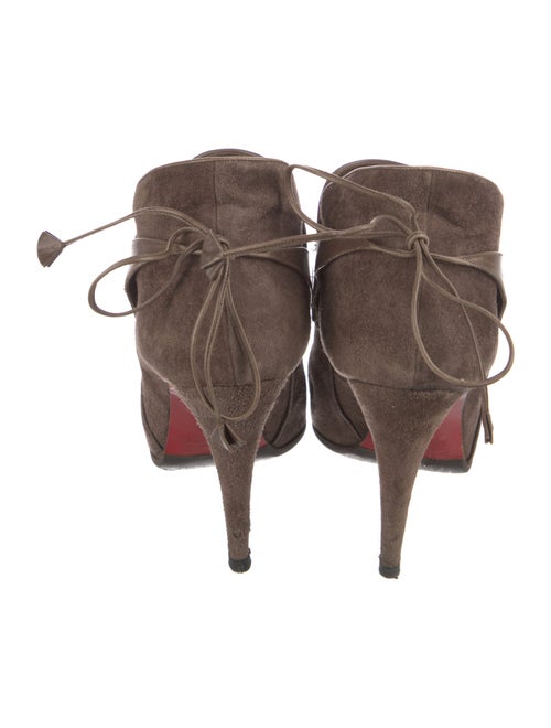 Christian Louboutin Suede Leather Trim Embellishment Lace-Up Boots