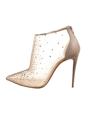 Christian Louboutin Mesh Glitter Accents Boots