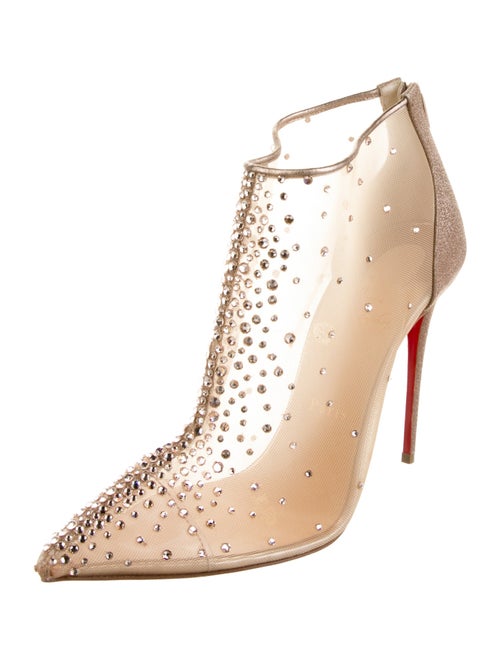 Christian Louboutin Mesh Glitter Accents Boots