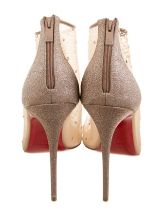 Christian Louboutin Mesh Glitter Accents Boots