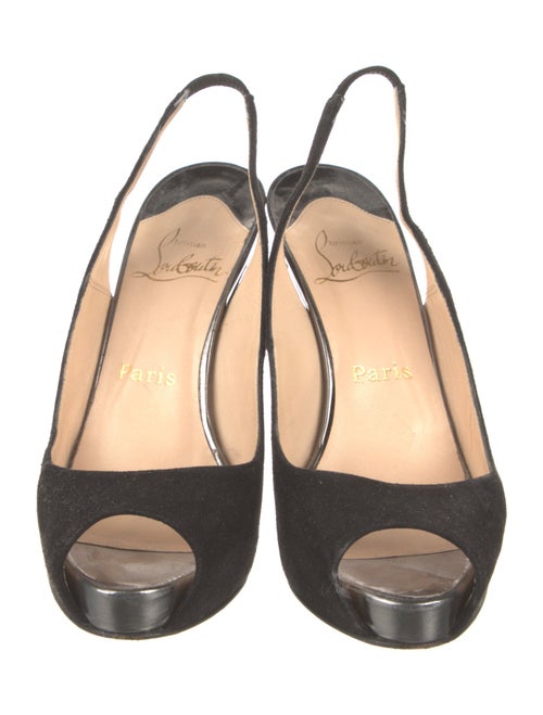 Christian Louboutin Suede Slingback Pumps
