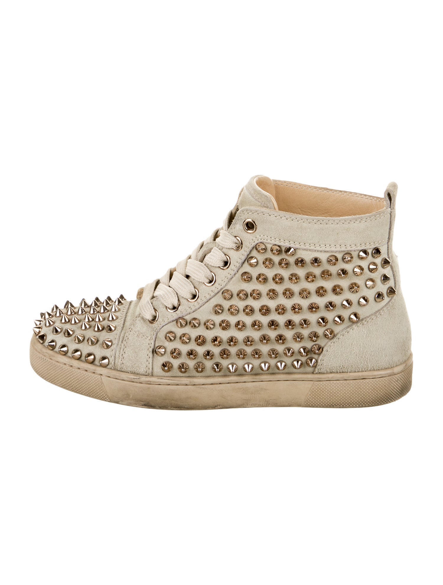 Christian Louboutin Spike Accents Suede Sneakers