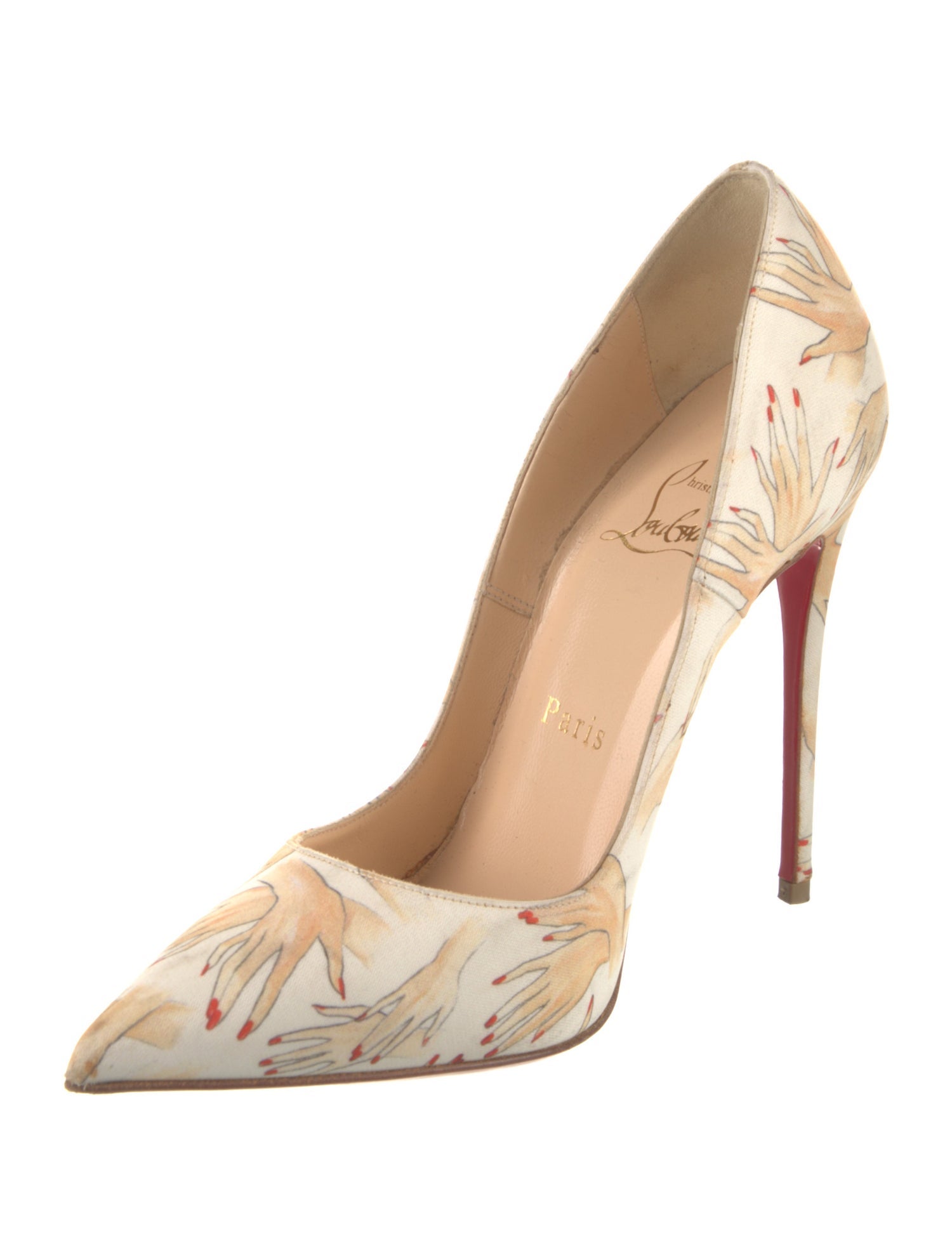 Christian Louboutin Satin Printed Pumps