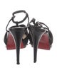 Christian Louboutin Spike Accents Suede T-Strap Pumps