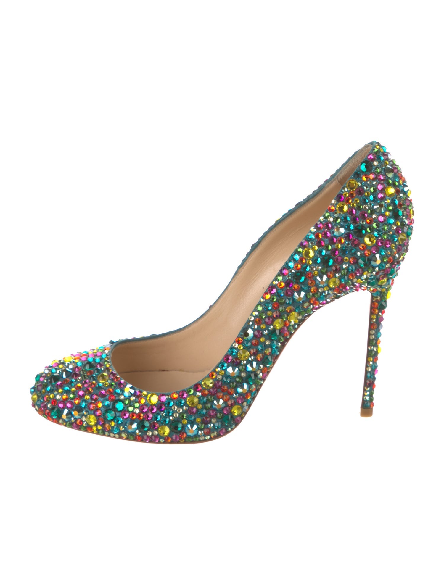 Christian Louboutin Suede Crystal Embellishments Pumps